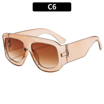 Trendy Square Frame Sunglasses UV400 Protection