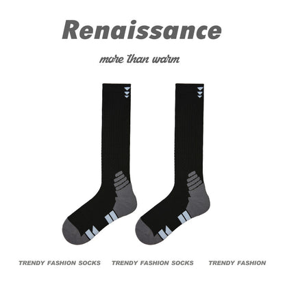 3D Floral Compression Calf Socks Polyester Blend