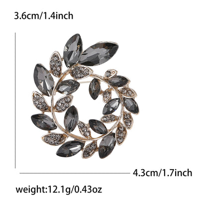Fashionable Crystal Olive Branch Brooch for Women
