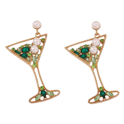 Pearl Pave Crystal Hollow Alloy Drop Earrings Chic