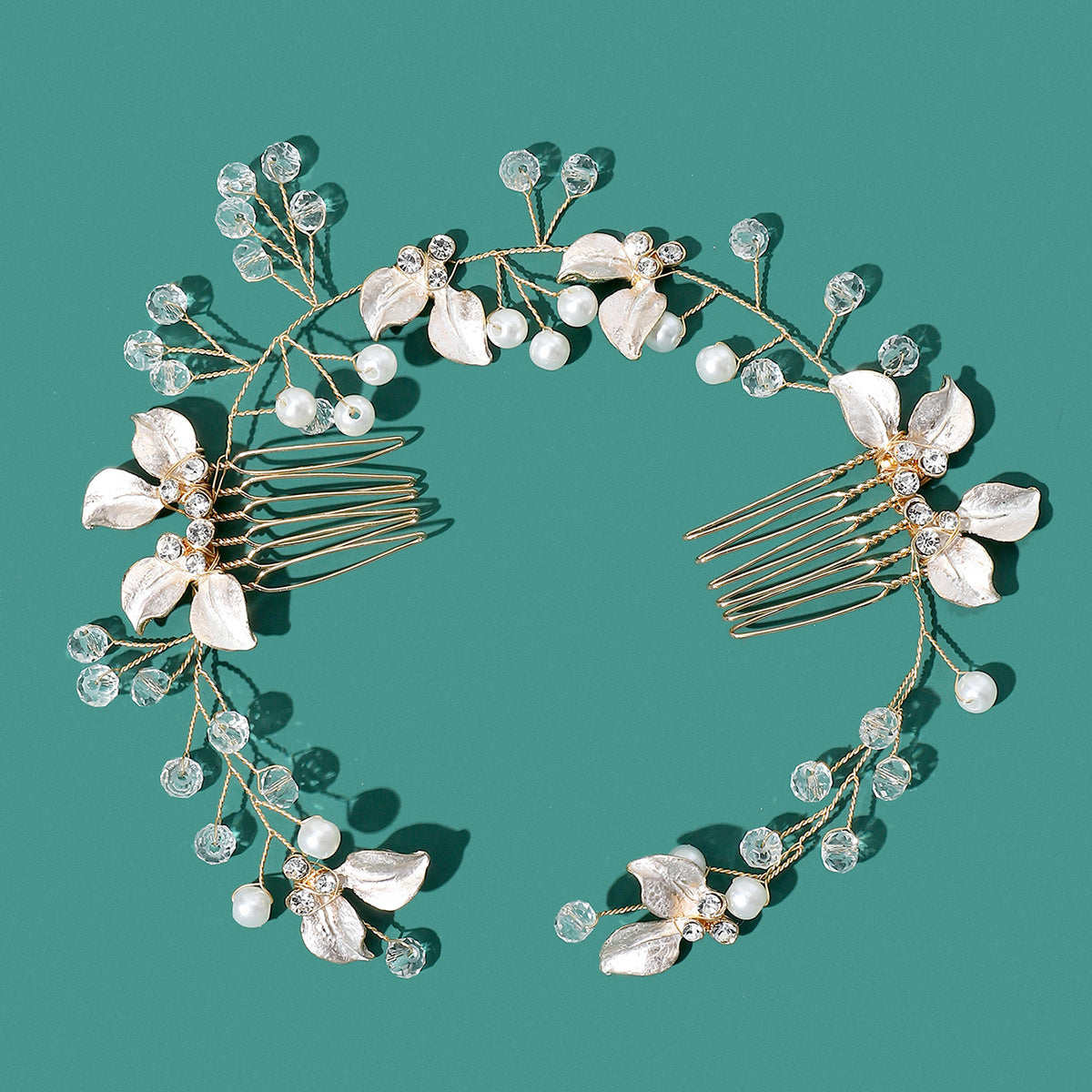 Handmade Gold Twist Comb New Bride Hair Accessory