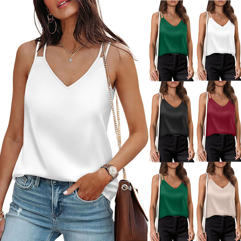 Casual V-Neck Tank Top Loose T-Shirt