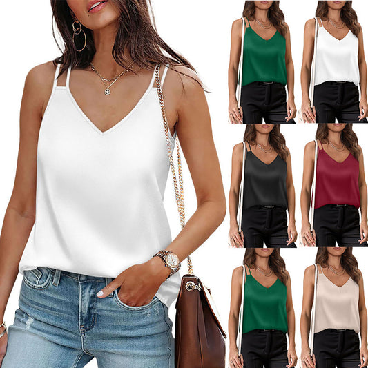 Casual V-Neck Tank Top Loose T-Shirt