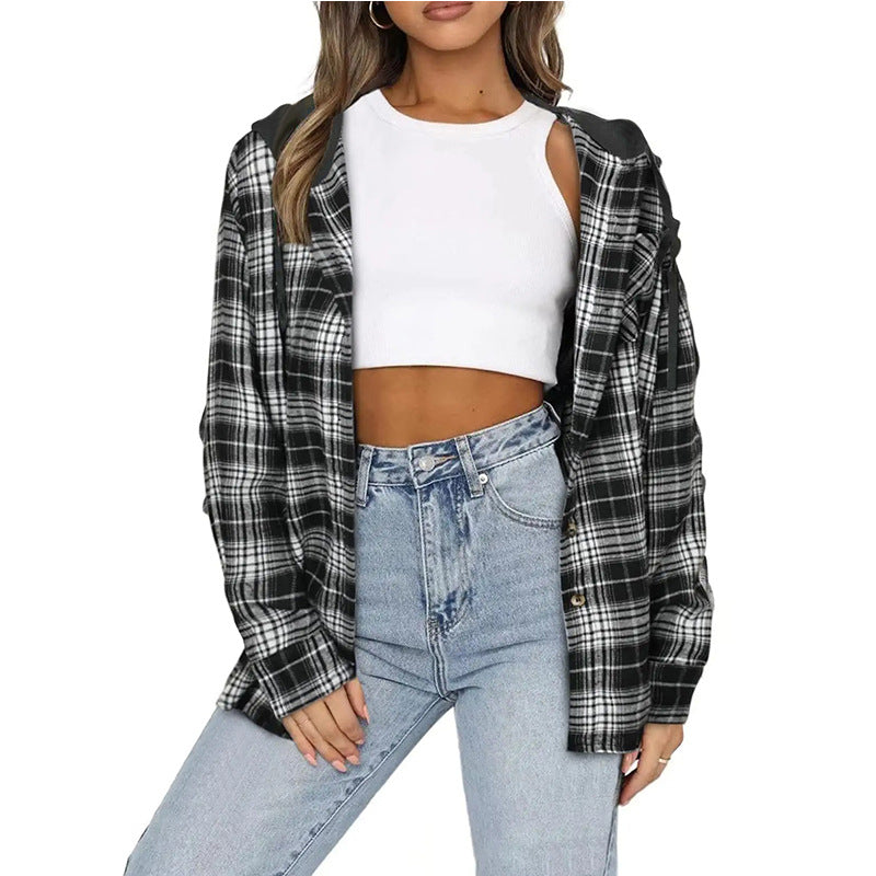 Hooded Casual Sweatshirt with Button Details