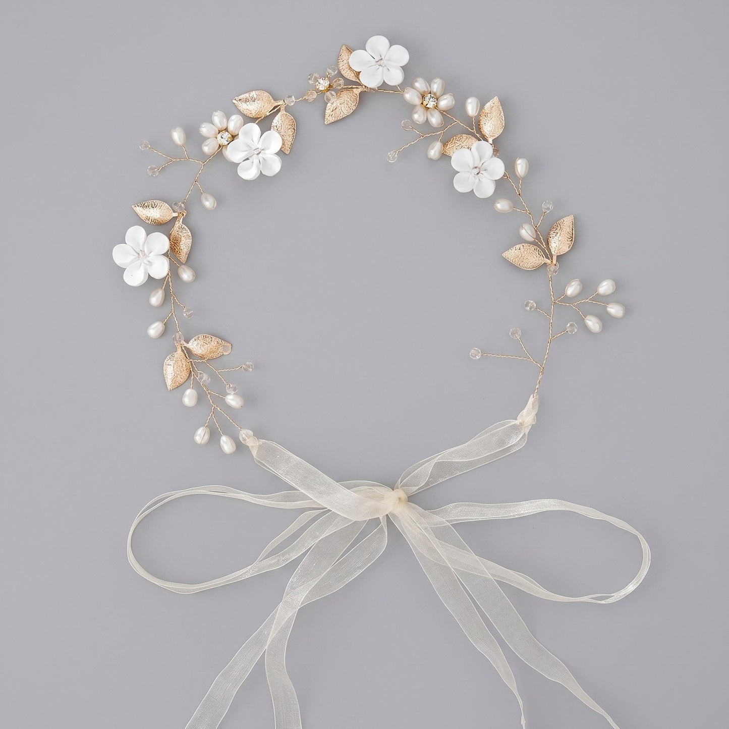 Exquisite Pearl and Crystal Flower Headpiece for Bridal Photoshoots