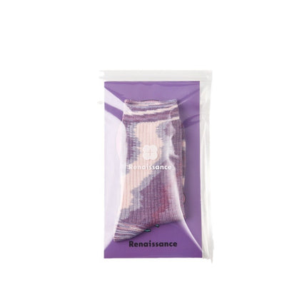 Mid Calf Seamless Wool Blend Striped Socks