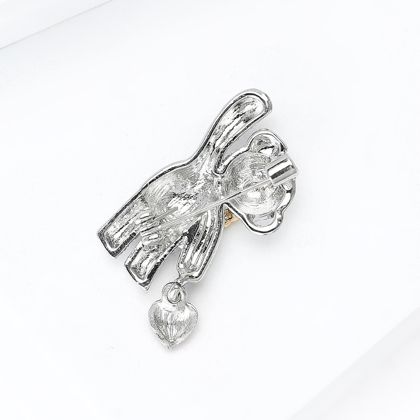 Heart Bear Rhinestone Brooch Fashion Alloy Decorative Pin for Women