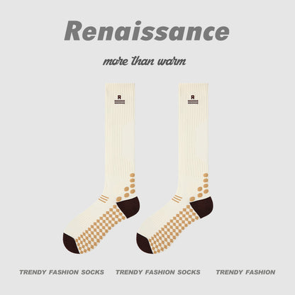 Compression Socks 3D Floral Combed Cotton Blend Fitness
