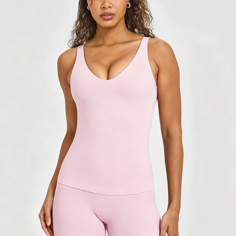 High-Performance Backless Yoga Tank Top with Removable Padding