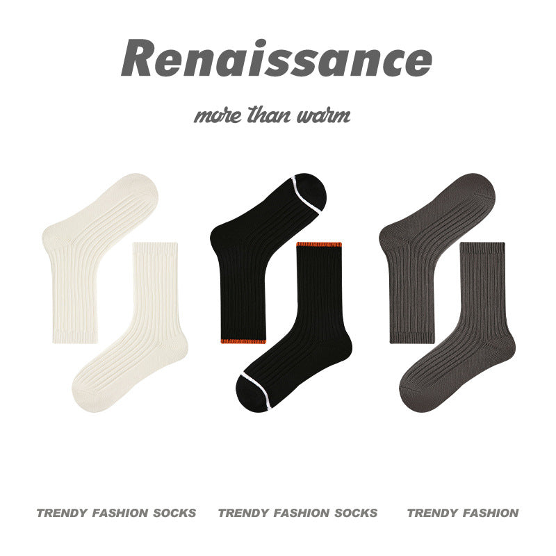 Men's Moisture Wicking Combed Cotton Letter Print Socks