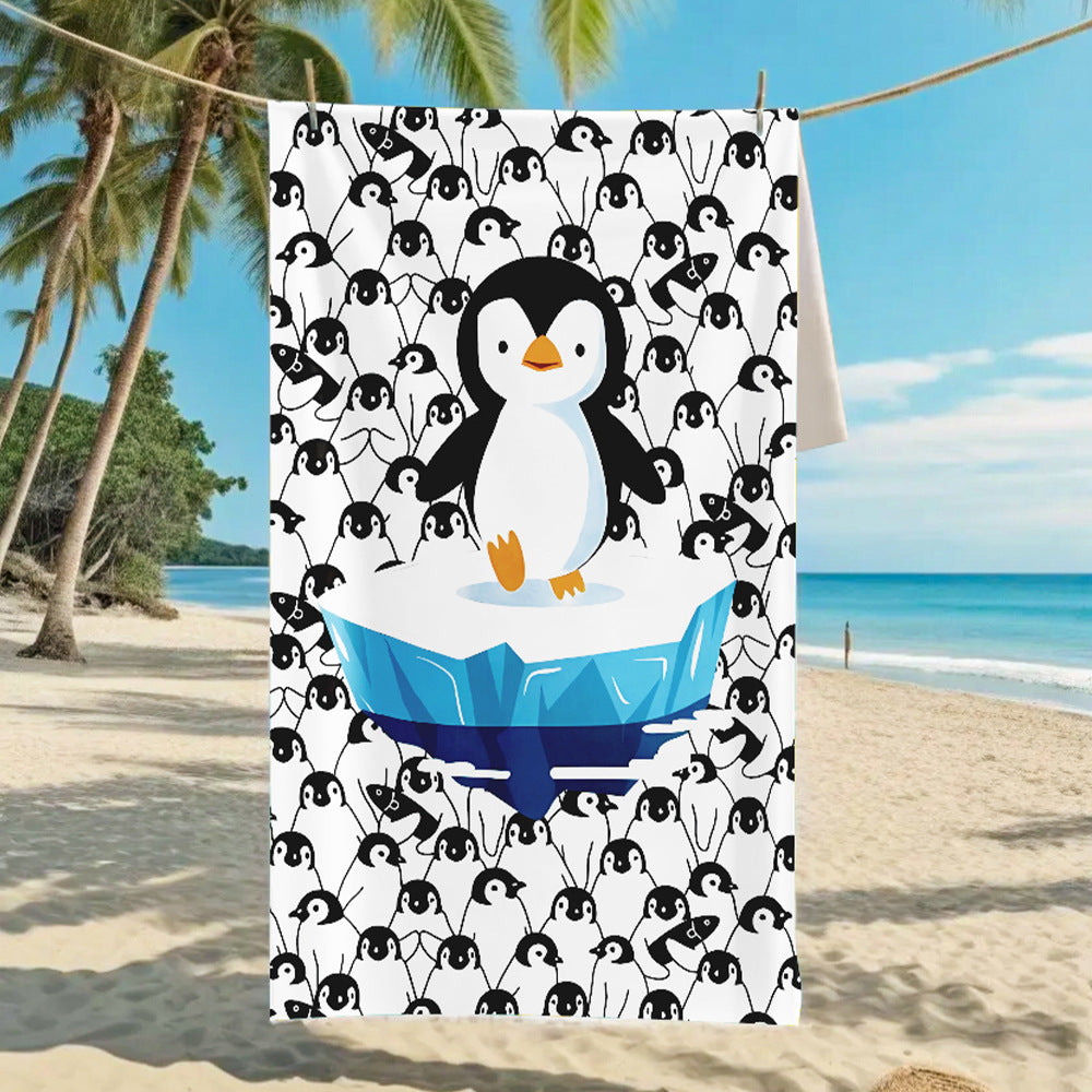 Customizable Turtle Print Beach Towel Ultra-Soft Microfiber Bath Towel