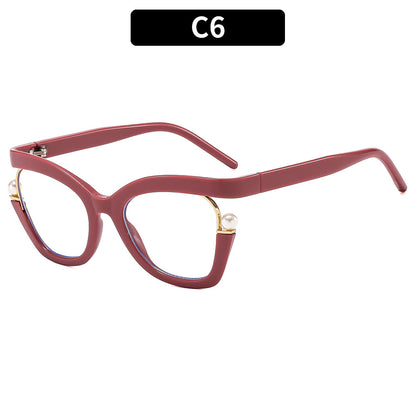 Colorful Pearl Decorative Blue Light Blocking Glasses for Women