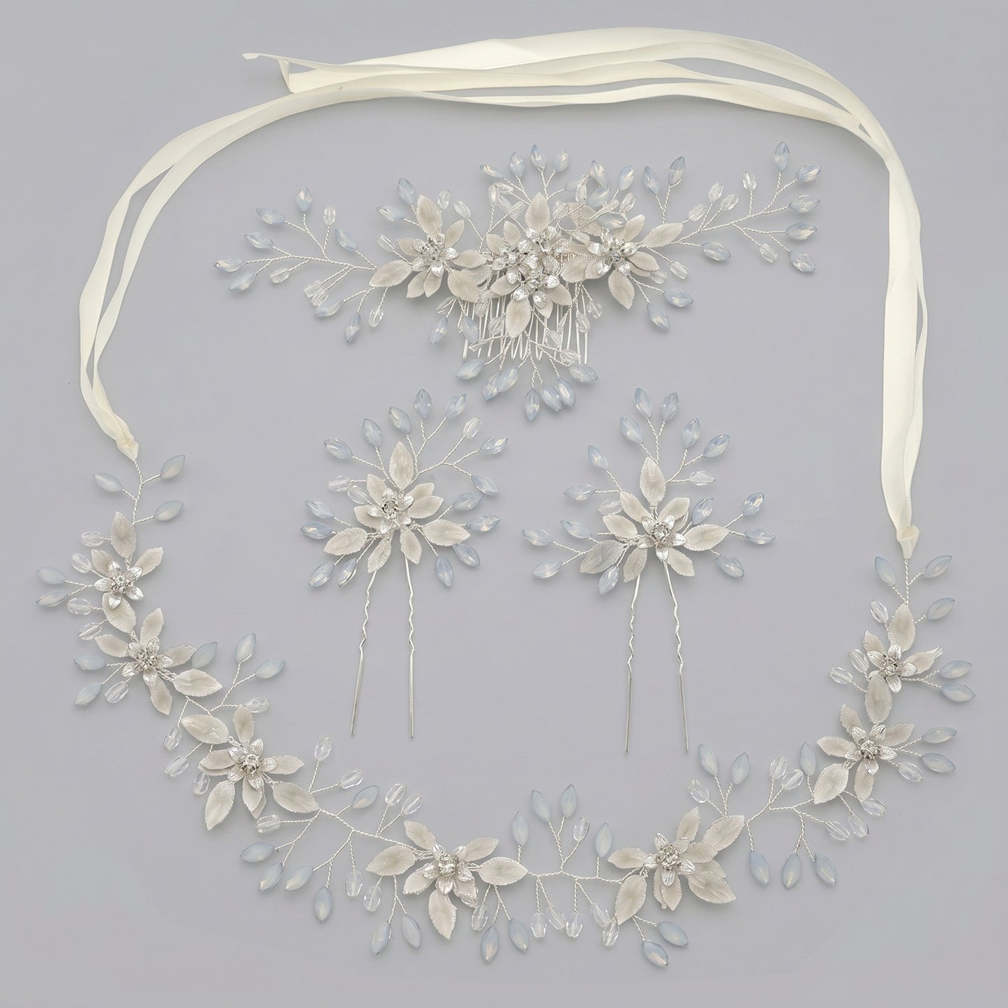 Exquisite Pearl and Crystal Flower Headpiece for Bridal Photoshoots