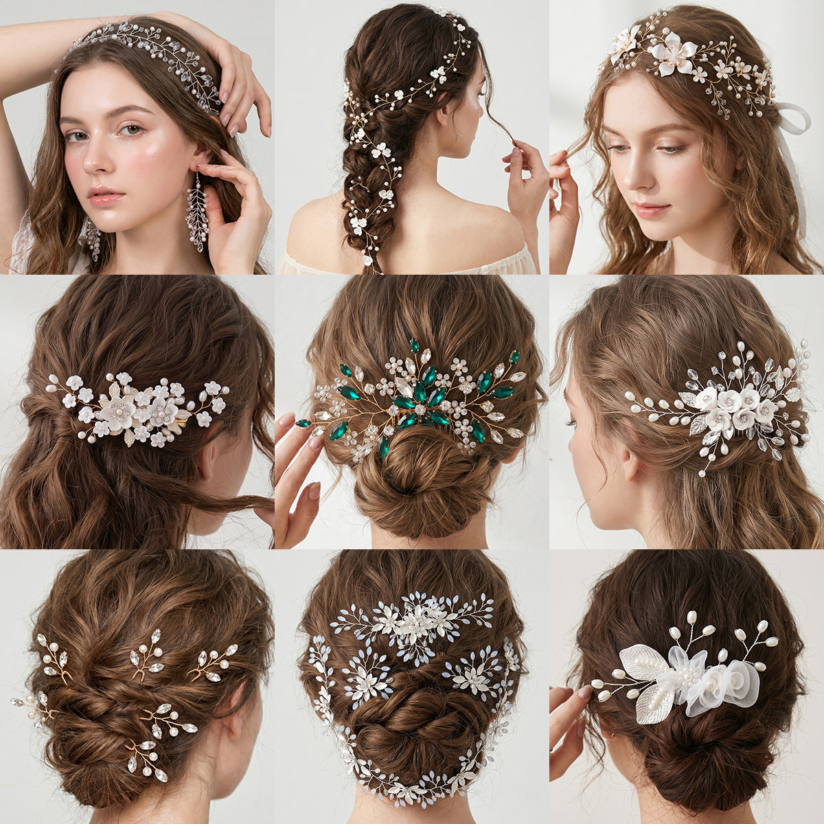 Exquisite Pearl and Crystal Flower Headpiece for Bridal Photoshoots