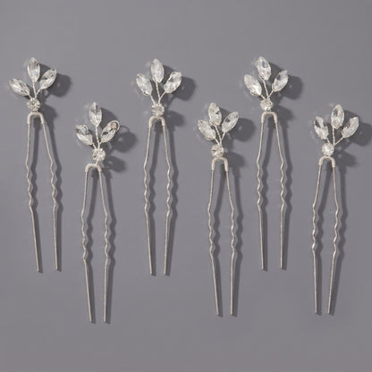 Handcrafted Pearl Hairpins With Rhinestones For Weddings