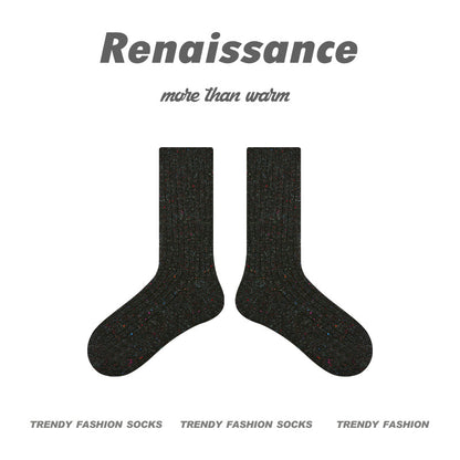 Cozy Spotted Mid Calf Socks Acrylic Blend Casual