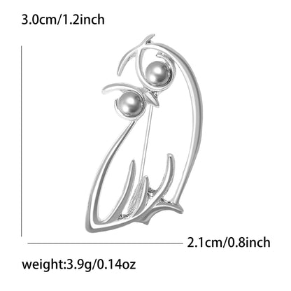Creative Owl Brooch Minimalist Alloy Pin Fashion Accessory