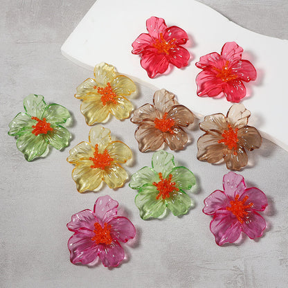 Acrylic Floral Stud Earrings Hypoallergenic Fashion