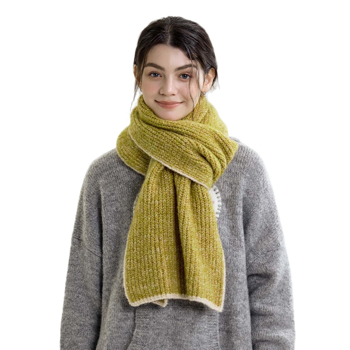 Premium Knitted Edge Scarf in Macaron Colors for All Seasons