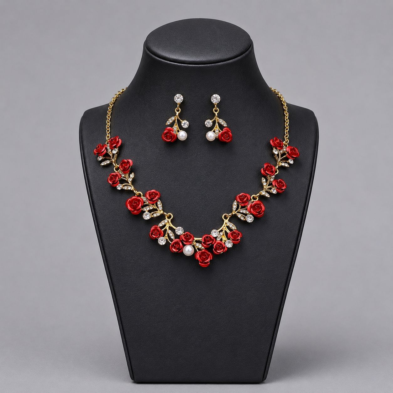Luxury Bridal Jewelry Set with Pearl and Rhinestone for Weddings and Parties