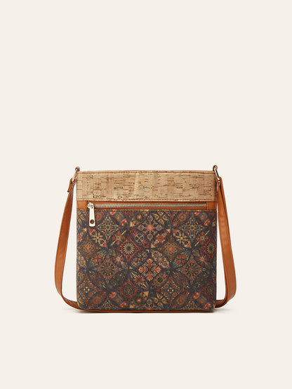 Casual Bohemian Style Cork Crossbody Bag