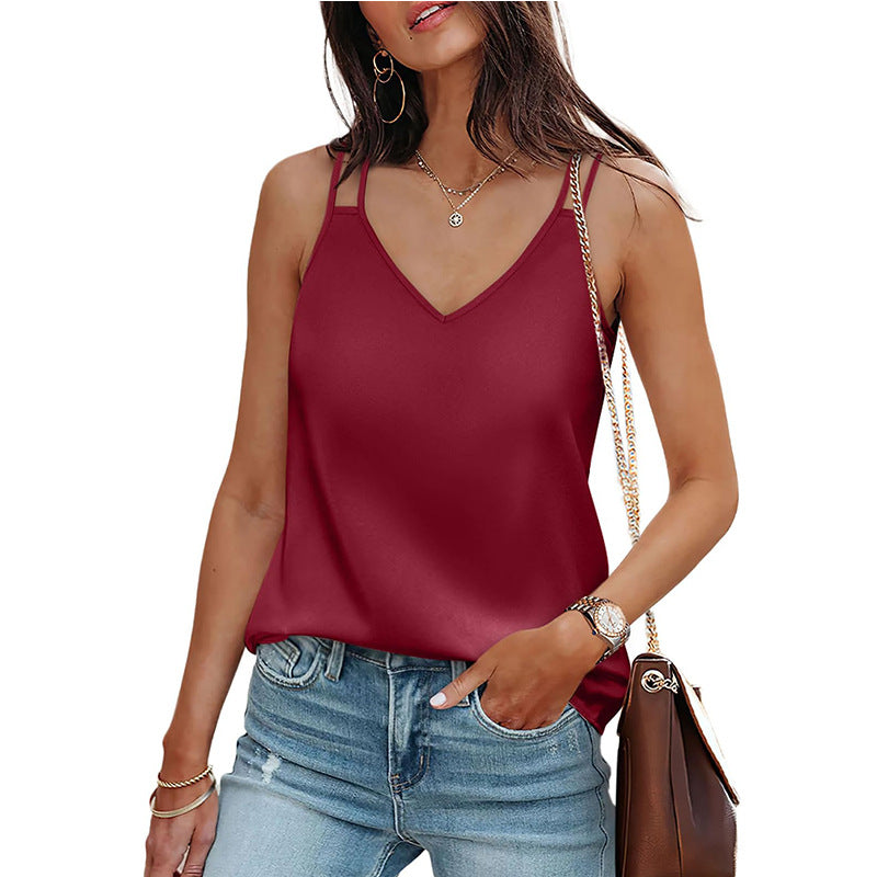 Casual V-Neck Tank Top Loose T-Shirt