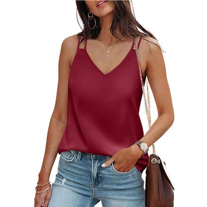 Casual V-Neck Tank Top Loose T-Shirt