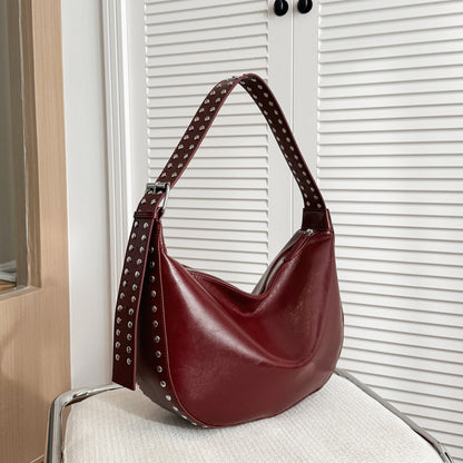Punk Style Double-Sided Studded Crossbody Bag