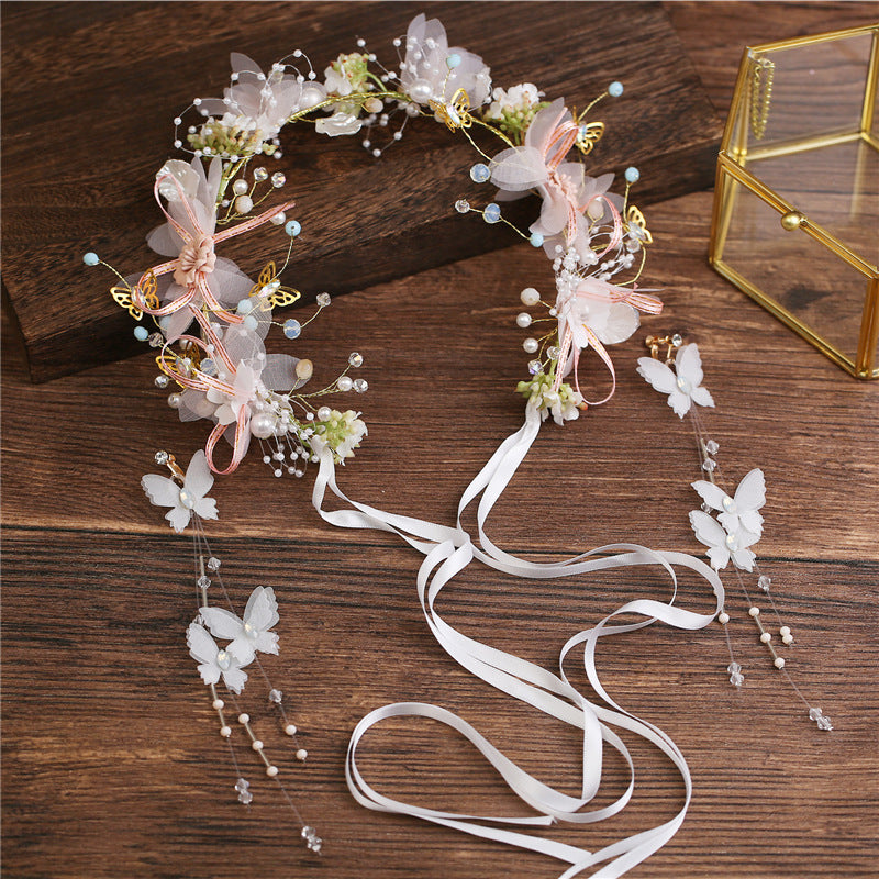 Floral Headband Wedding Hairpiece for Brides