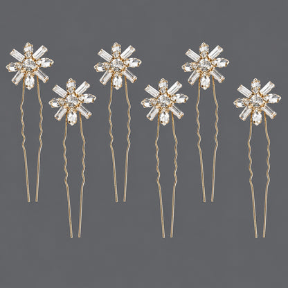 Handcrafted Pearl Hairpins With Rhinestones For Weddings