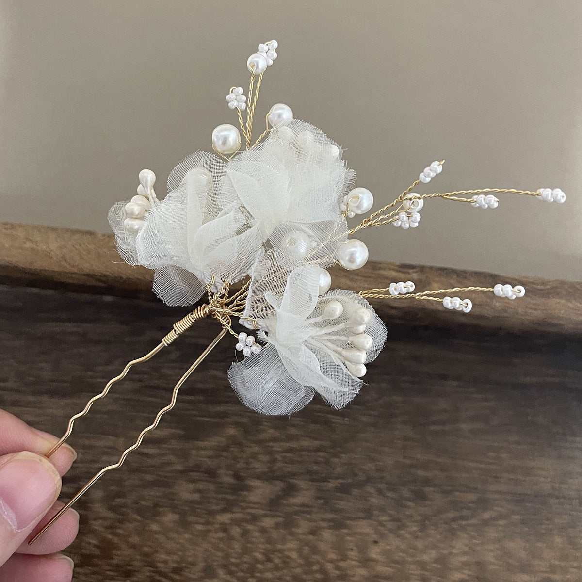 Handcrafted Floral Bridal Hairpins Wedding Hair Accessory
