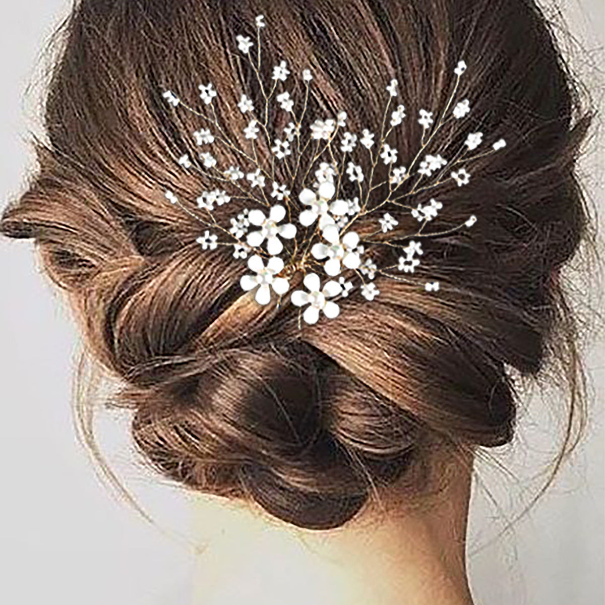 Floral U Shaped Hairpin Wedding Hairpiece