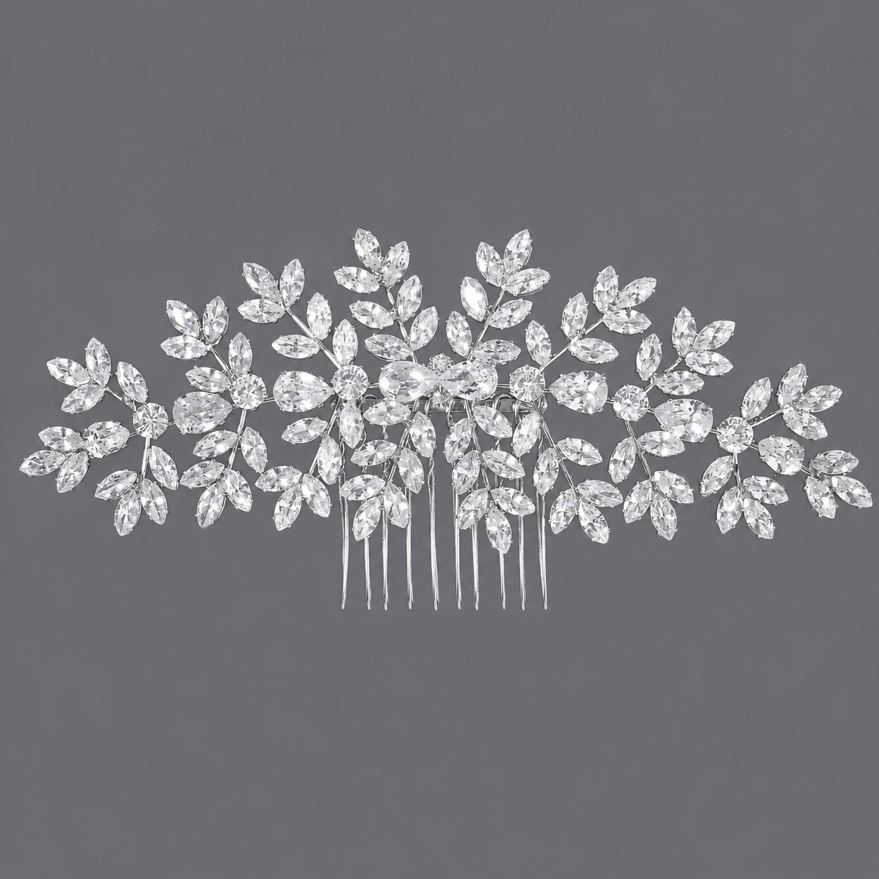 Vintage Floral Zircon Hair Comb Elegant Bridal Headpiece