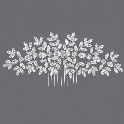 Vintage Floral Zircon Hair Comb Elegant Bridal Headpiece