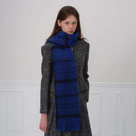 Winter Plaid Scarf for Women - Thick Warm Cashmere Feel Wrap