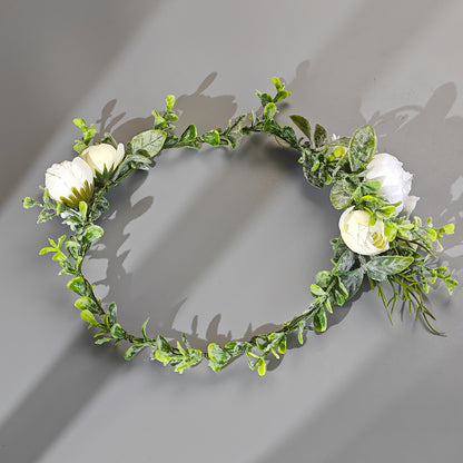 Floral Headband with Ribbons Handmade for Boho and Beach Photoshoots