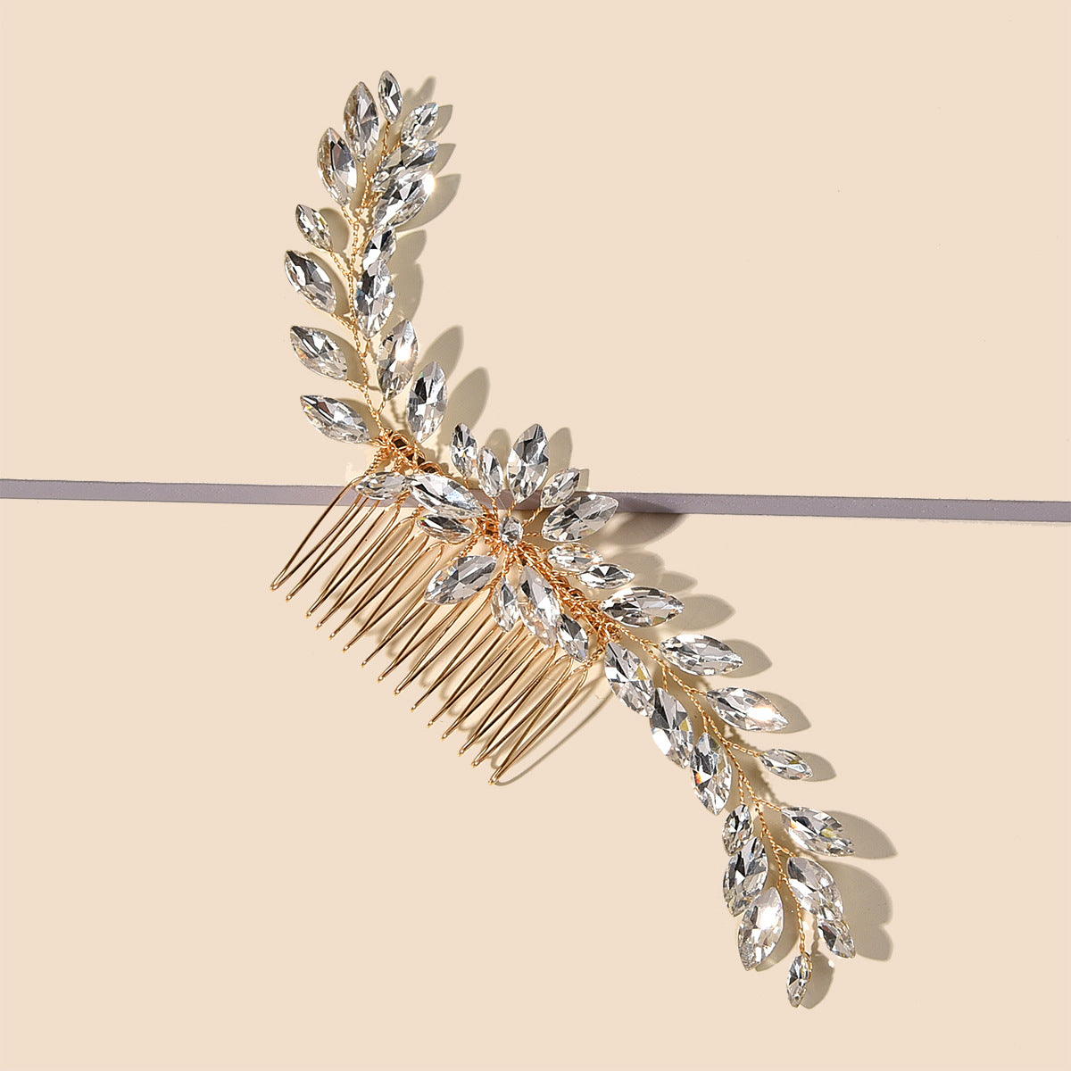 Handcrafted Glass Rhinestone Bridal Hair Comb