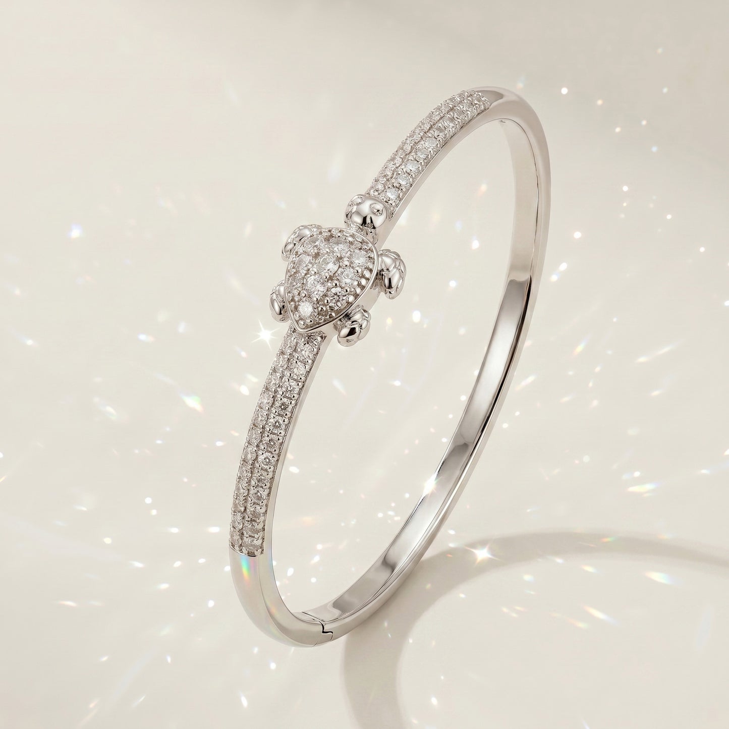 High-End Zirconia Stone Bangle with Nail Design for Weddings and Parties
