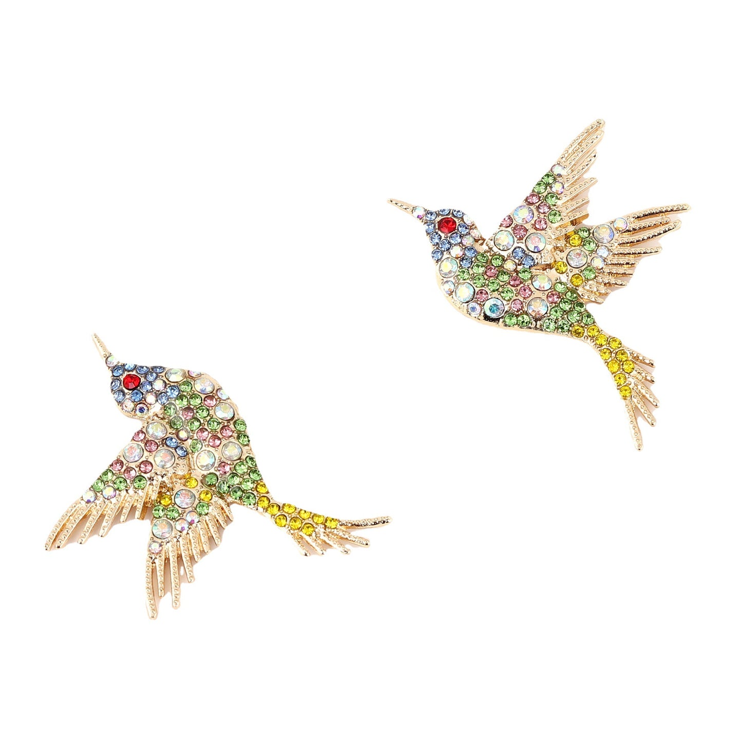 Earrings Bird Rhinestone Embellished Colorful Casual