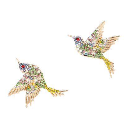 Earrings Bird Rhinestone Embellished Colorful Casual