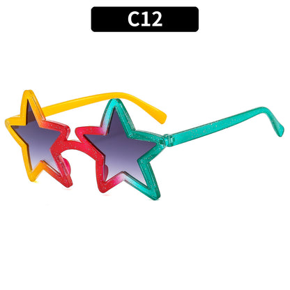 Trendy Colorful Star Shaped Sunglasses for Parties