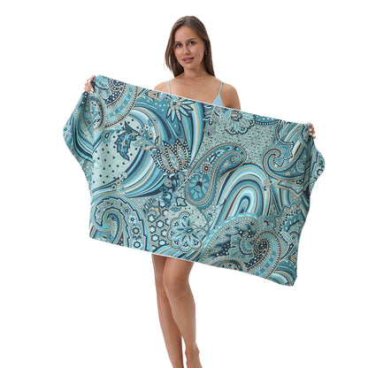 Customizable Turtle Print Beach Towel Ultra-Soft Microfiber Bath Towel