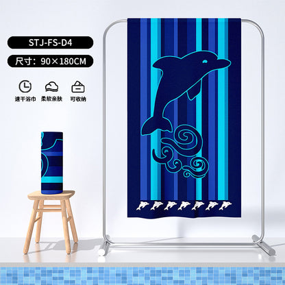 Printed Microfiber Beach Towel Absorbent Bath Towel