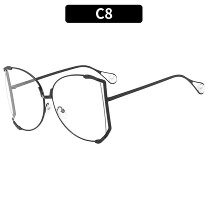 New Oversized Metal Frame Sunglasses UV400 Protection Stylish Eyewear