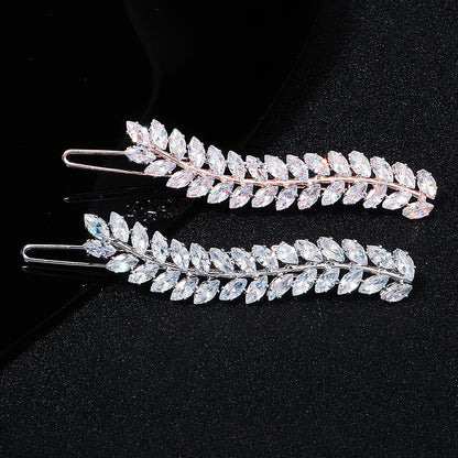 Elegant Rhinestone Hair Clips with Metal Side Pins
