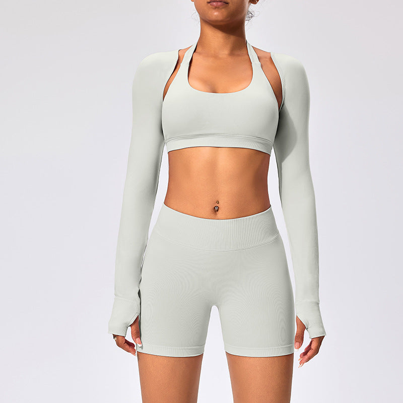 Women's Outdoor Yoga Set with Open Back Sports Bra and Pants