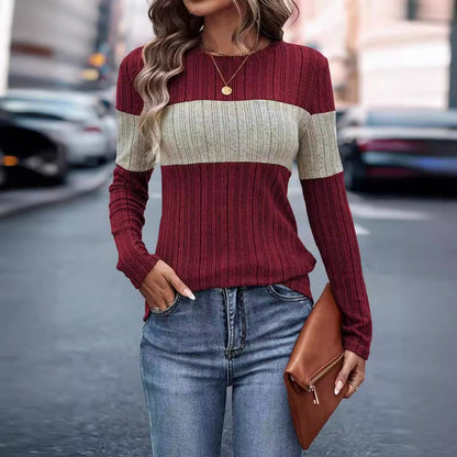 Loose Casual Colorblock T-Shirt for Women