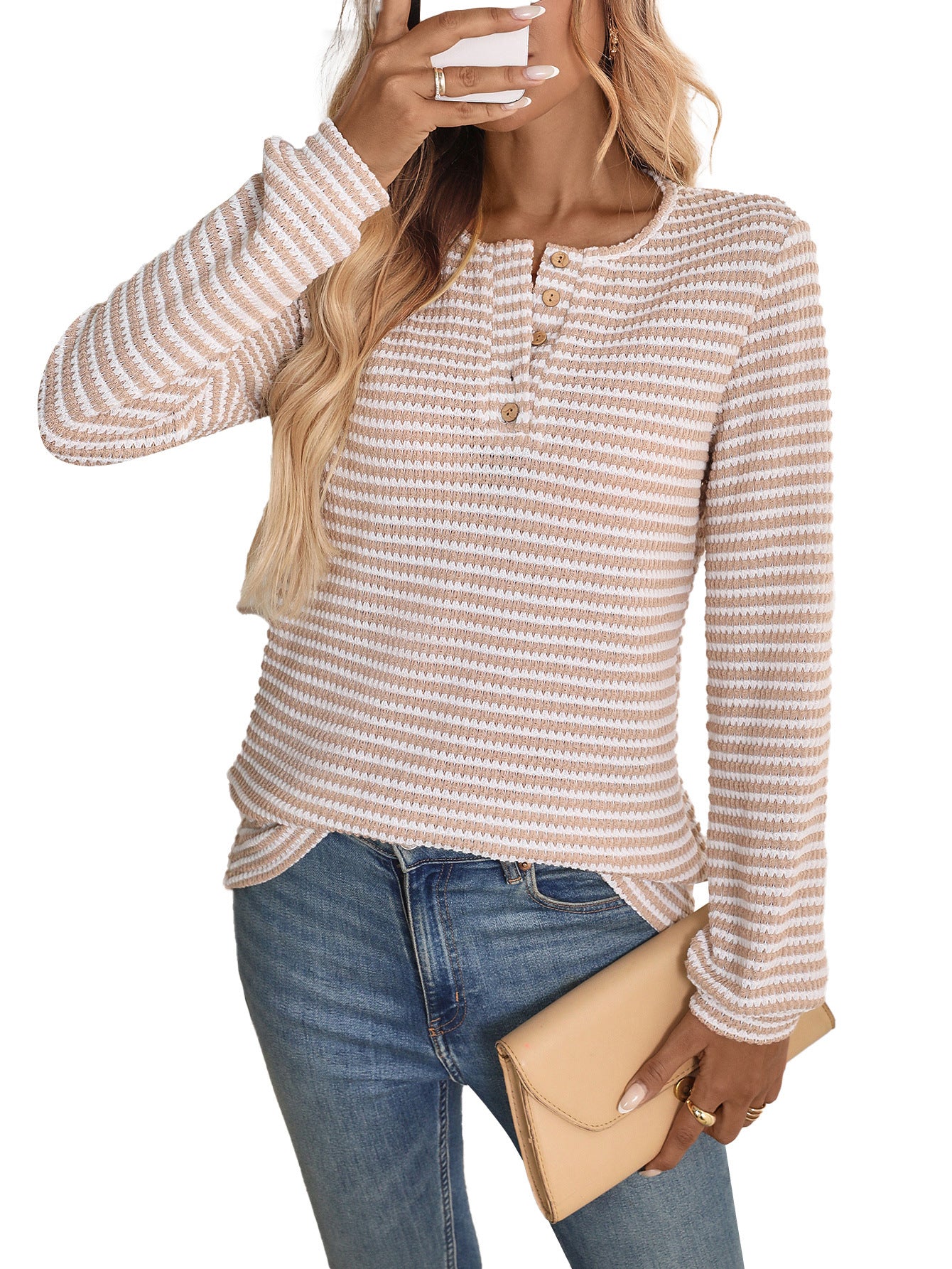 Casual Pineapple Check Long Sleeve T-Shirt