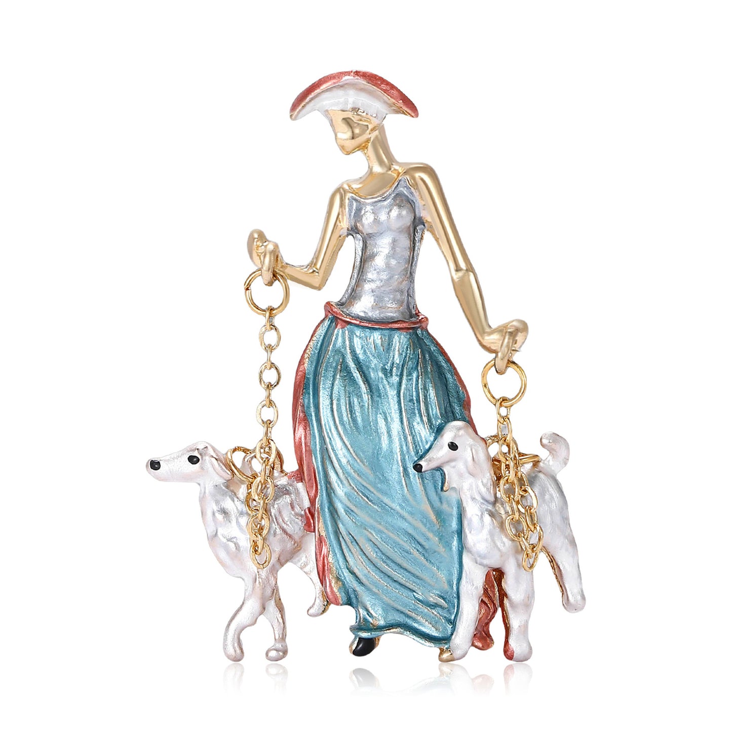 Fashionable Dog Walking Brooch Cute Cartoon Design Alloy Pin