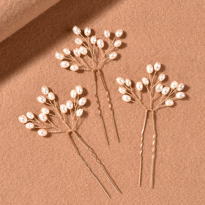 Elegant Pearl Hair Fork Handmade Bridal Hair Accessory